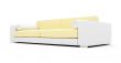 White and yellow color sofa isolated view