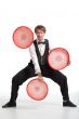 Performer show his juggler ability