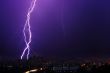 Thunderstorm with lightning in the city