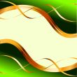 Green background with gold ribbons