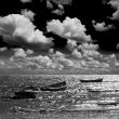 Fishing boats on the sea.