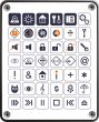 Set of icons on white plate