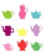 Teapots. A set of silhouettes.