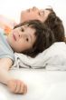 The sleeping girl and little boy