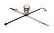 Skull with sword and cane