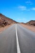 on an empty road up the mountain pass