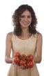 Woman with  tomato.