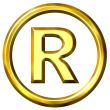 3D Golden Registered Symbol
