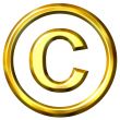 3D Golden Copyright Symbol