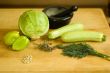 still-life of different green vegetables