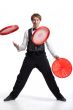 Performer show his juggler ability