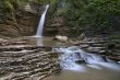 waterfalls on a mountain river