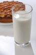 glass with milk and bun