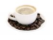 Coffee Cup. Coffee Beans on plate