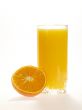 Orange juice with half of orange fruit