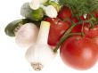 fresh tasty vegetables on white background with clipping path