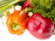 fresh tasty vegetables on white background