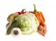 fresh tasty vegetables on white background with clipping path