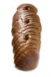 black bread on white background