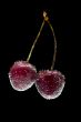 cherries in water on black