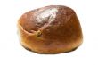 bun with sultana on white