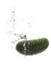 cucumber in water on white background