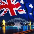 Sydney Harbor Bridge and Australian Flag