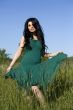 woman in green dress