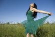 woman in green dress