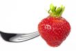 strawberry on a fork