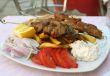 Greek meal pork souvlaki