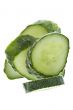 Cut cucumber in water macro