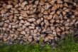 Background with pile of wooden logs