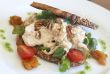 Tasty open sandwich on wholewheat bread