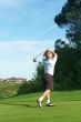Senior golfer playing golf