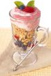 Healthy breakfast with muesli and yoghurt