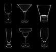 Various glasses on black