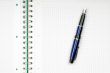 close up of notebook and pencil on white background with clipping path