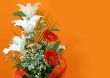 flower bouquet over orange