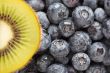 Macro Kiwi and Blueberries