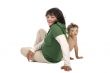 expectant mother with little son