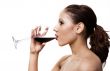 girl with red wine