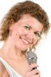 woman with microphone