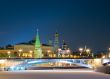 Moscow russia kremlin winter bridge