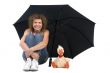woman with umbrella and toy