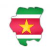 map and flag of surinam