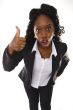 business woman with thumbs up