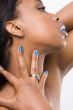 mascara model with hands and nails