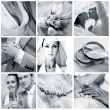 Collage of nine wedding photos