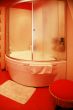 Modern red bathroom